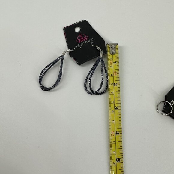 Bundle of Two Paparazzi Dangle Earrings Tear Drop and Circle - Picture 6 of 6